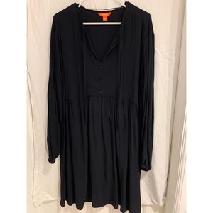 V-Neck Flowy Black Dress